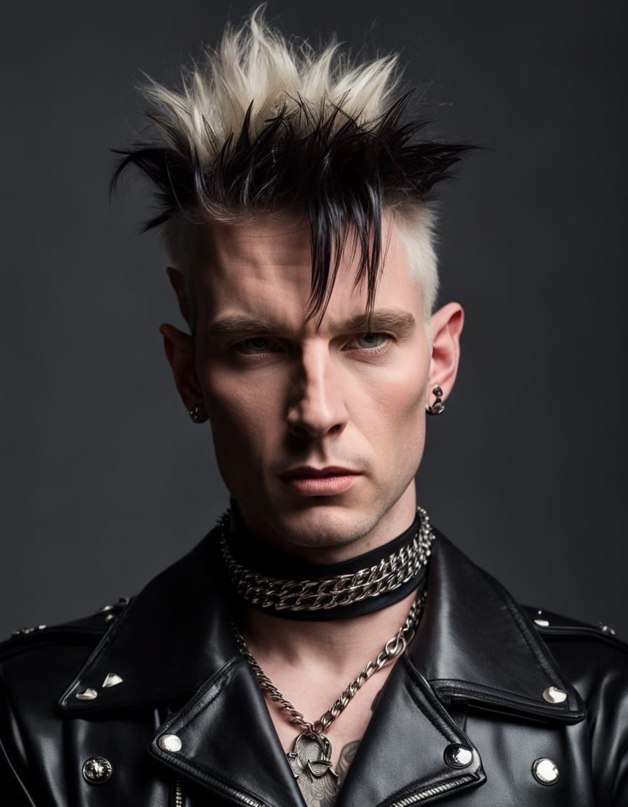 Punk Queer Man Portrait in PVC and Leather