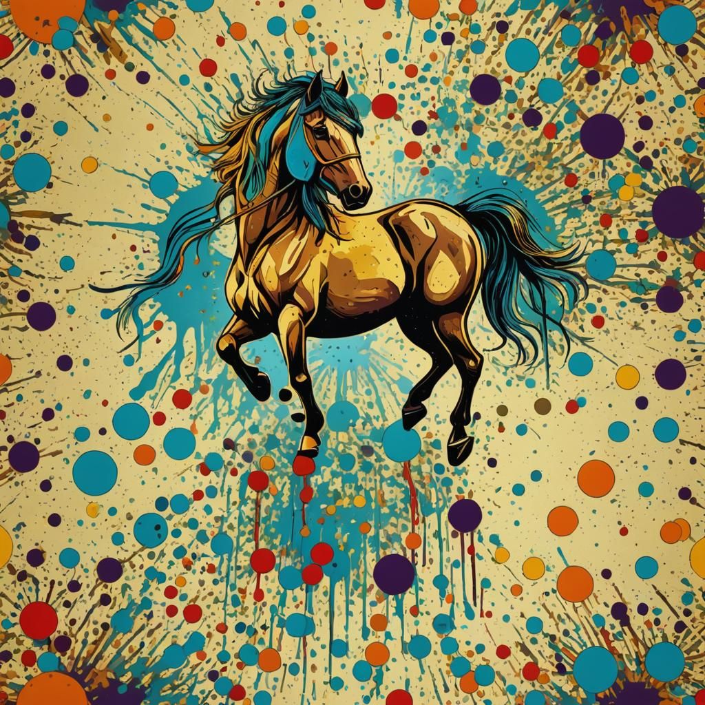 Steaming Horse Manure in Geometric Pop Art Style
