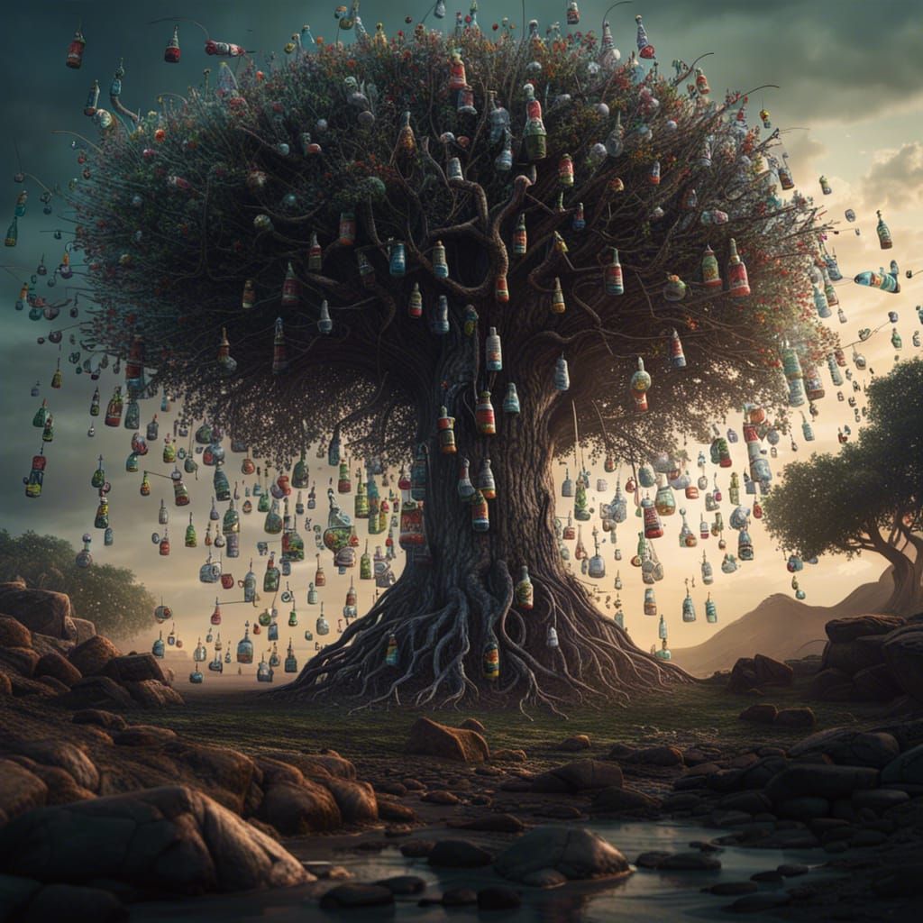 Plastic Bottle Tree: Digital Matte Painting