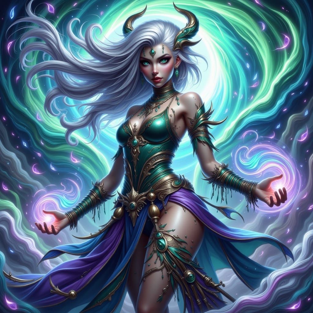 Majestic Cultivator in Vibrant Fantasy Realm in Baroque Digi...