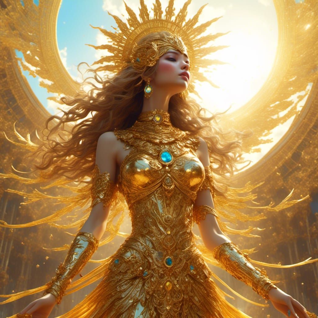 Golden Priestess of the Sun: Enigmatic Radiance