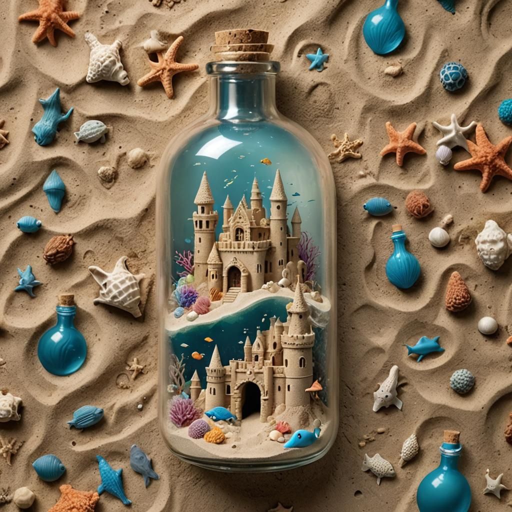Undersea Sandcastle in a Bottle