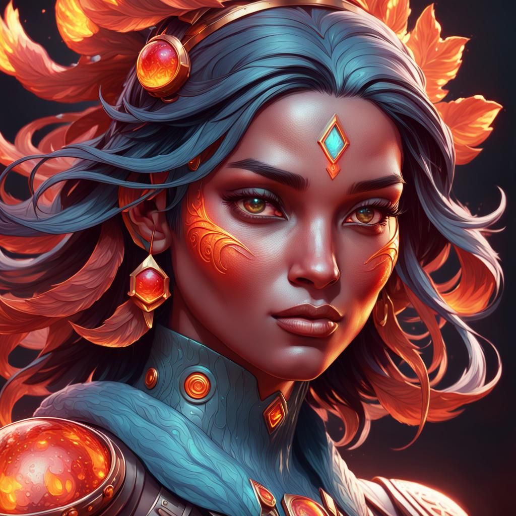 Detailed Portrait of a Lava Kappa Girl