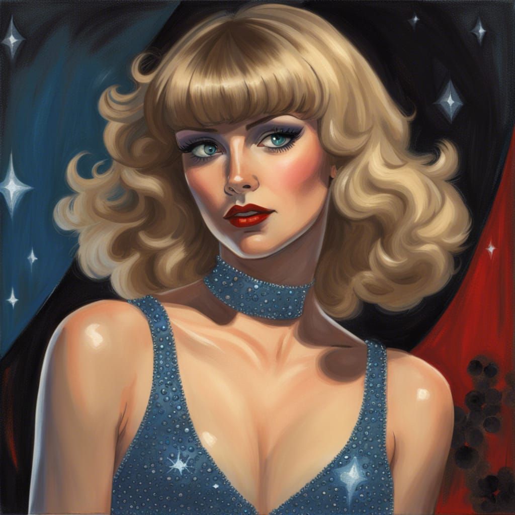 Hyperrealistic Portrait of a Smiling Woman in Blue Bodysuit