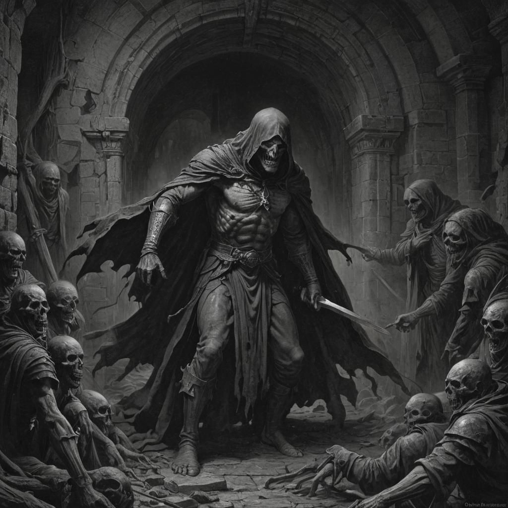 Grimdark Horror in Gustave Doré Style