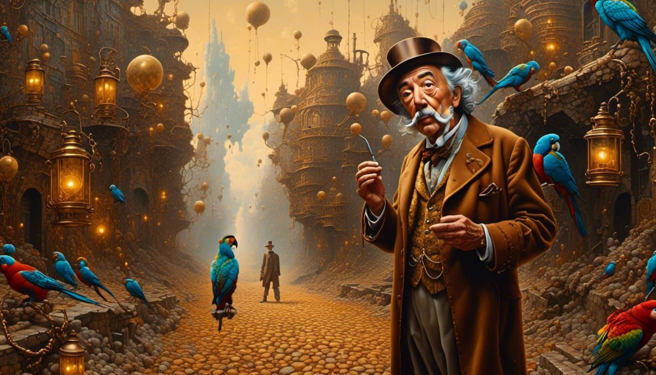 Steampunk Surrealism: Dreamlike Alley Portrait