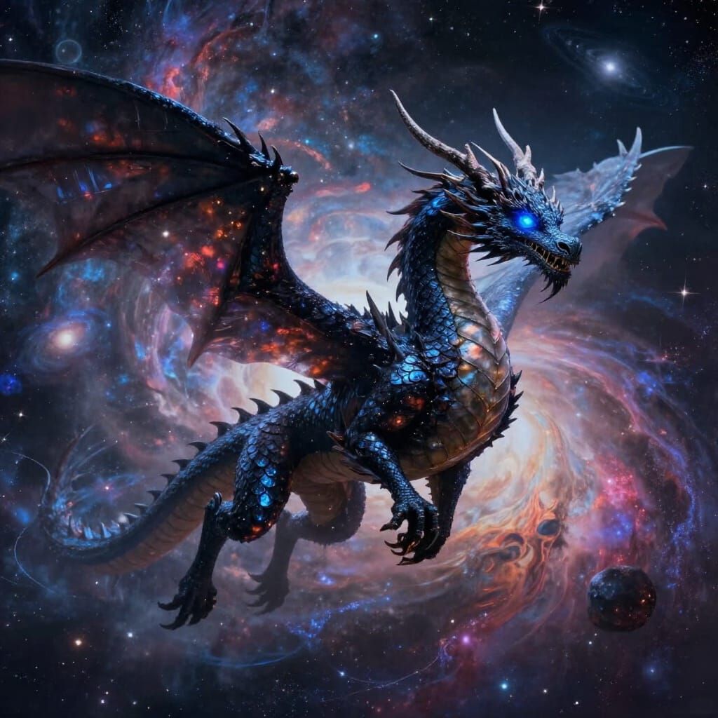 Ancient Dragon Soars Through Cosmic Nebulae