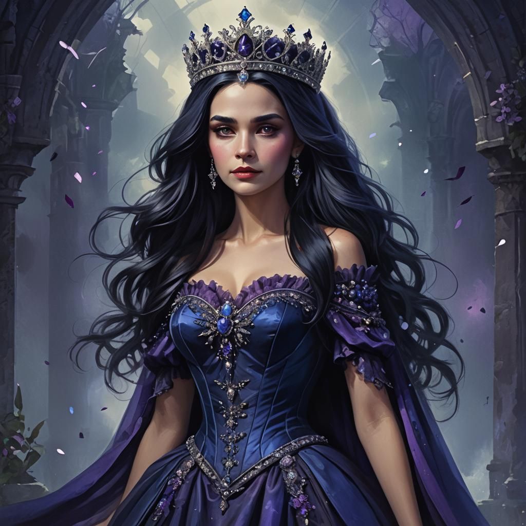 Queen with Dark Hair and Diamond Tiara