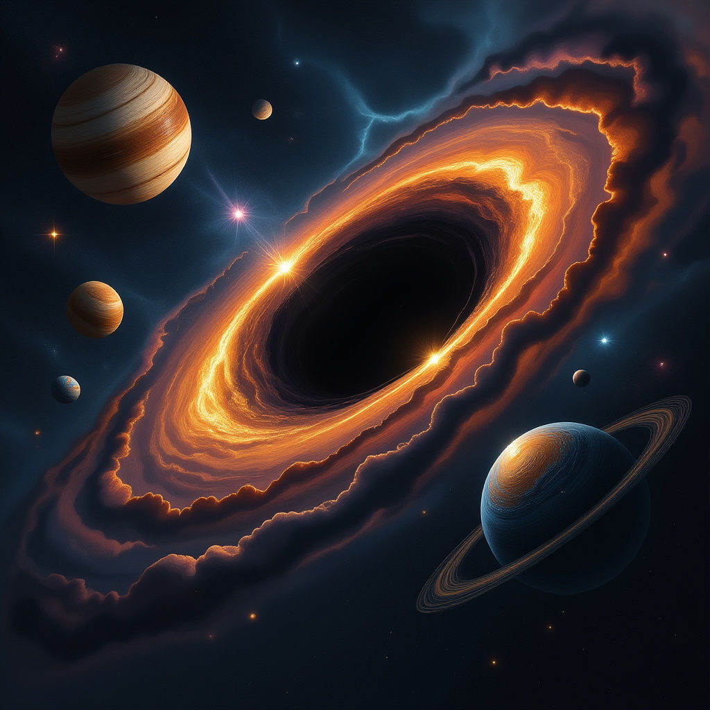 Cosmic Black Hole Devours Planets and Stars