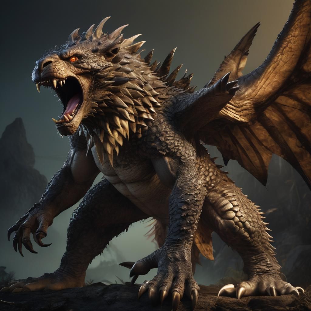 A Hyperrealistic fusion of 10 dangerous animals combined int...