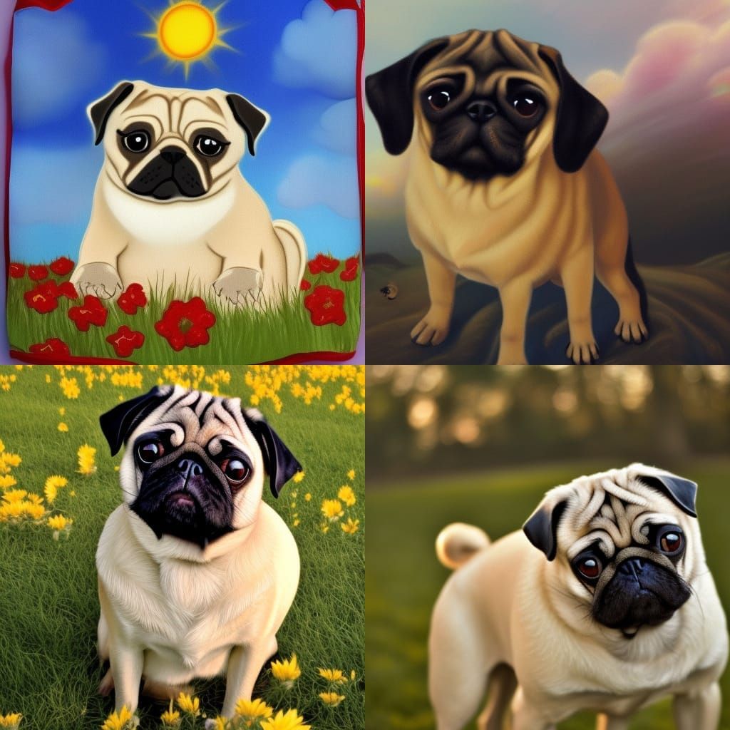 Pug in Divine Sunshine