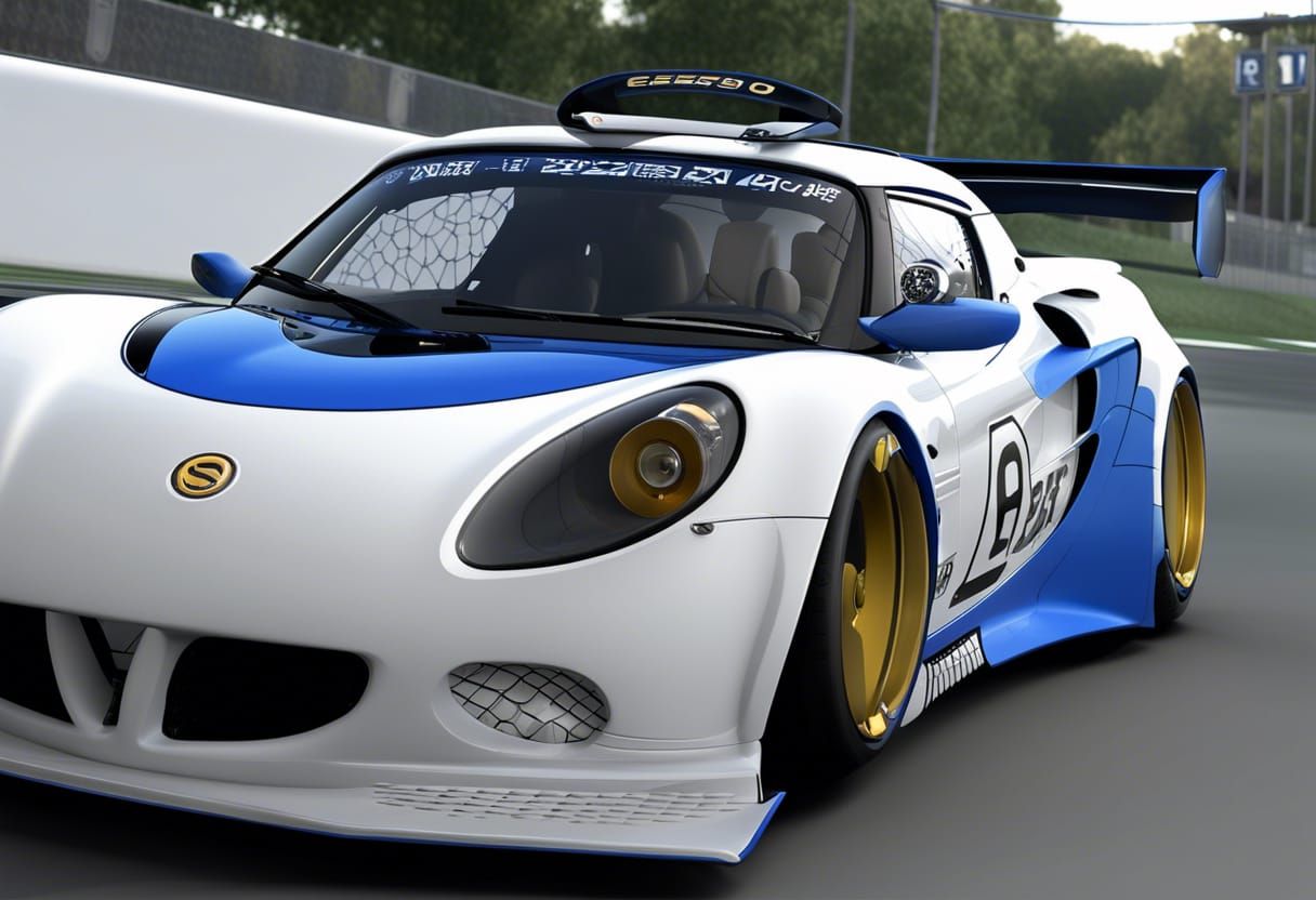 Lotus Elise GT1 in WR Blue: 3D Rendered Digital Art