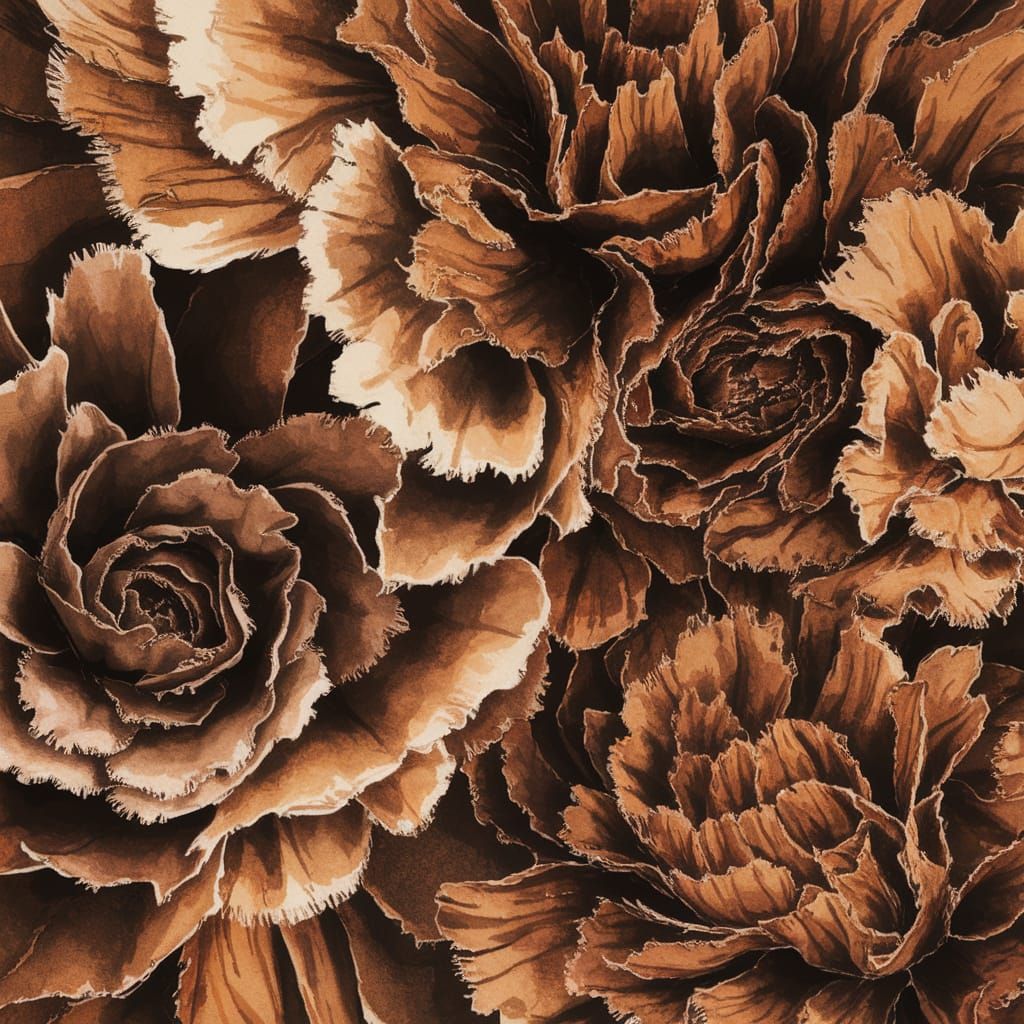 Abstract Velvet Texture Ink Drawing