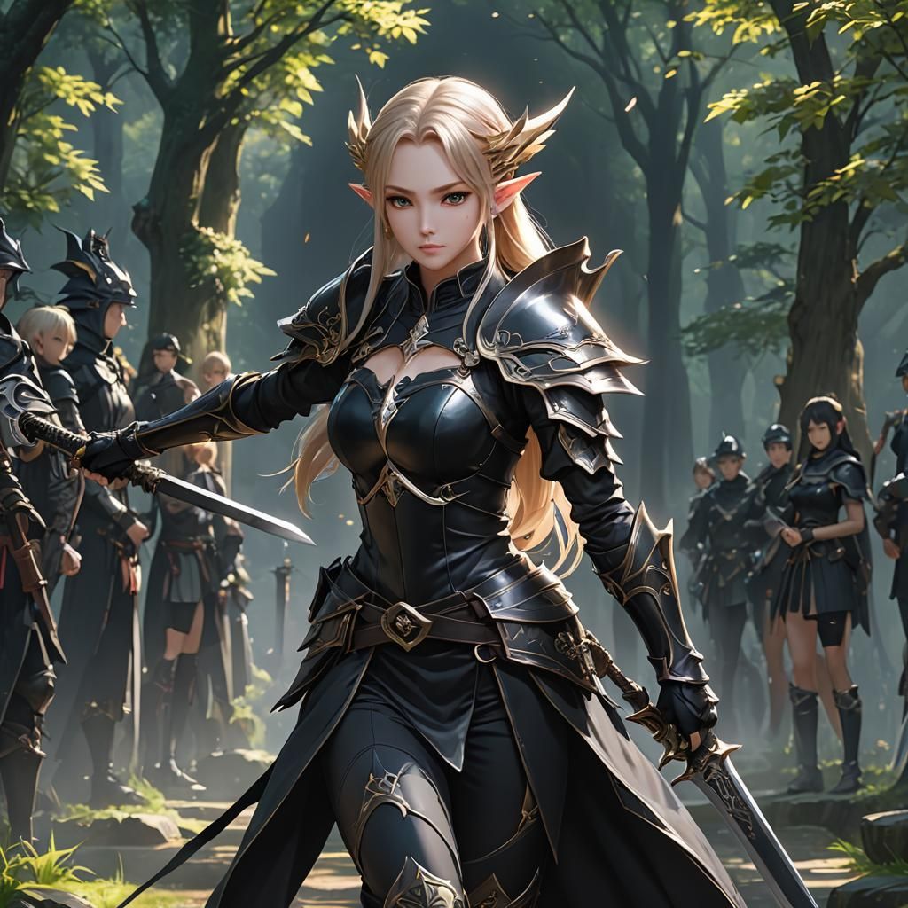 Anime Elf Princess Warrior in Detailed 3D Art