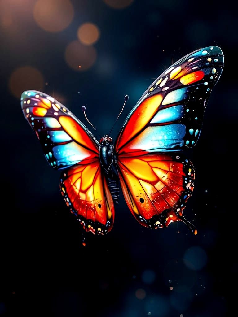 Vibrant Butterfly in Ethereal Glow