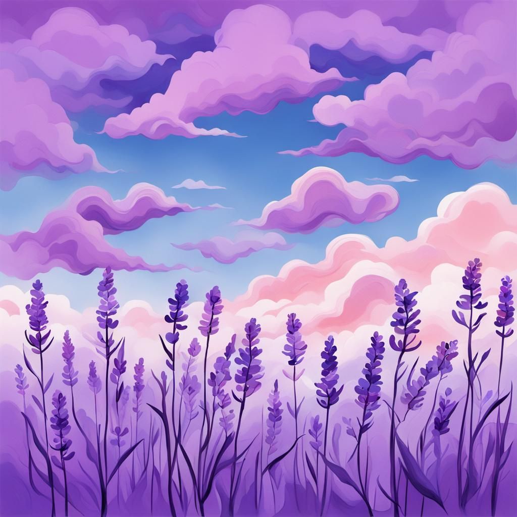 Ethereal Lavender Landscape: Fauvist Color Dream