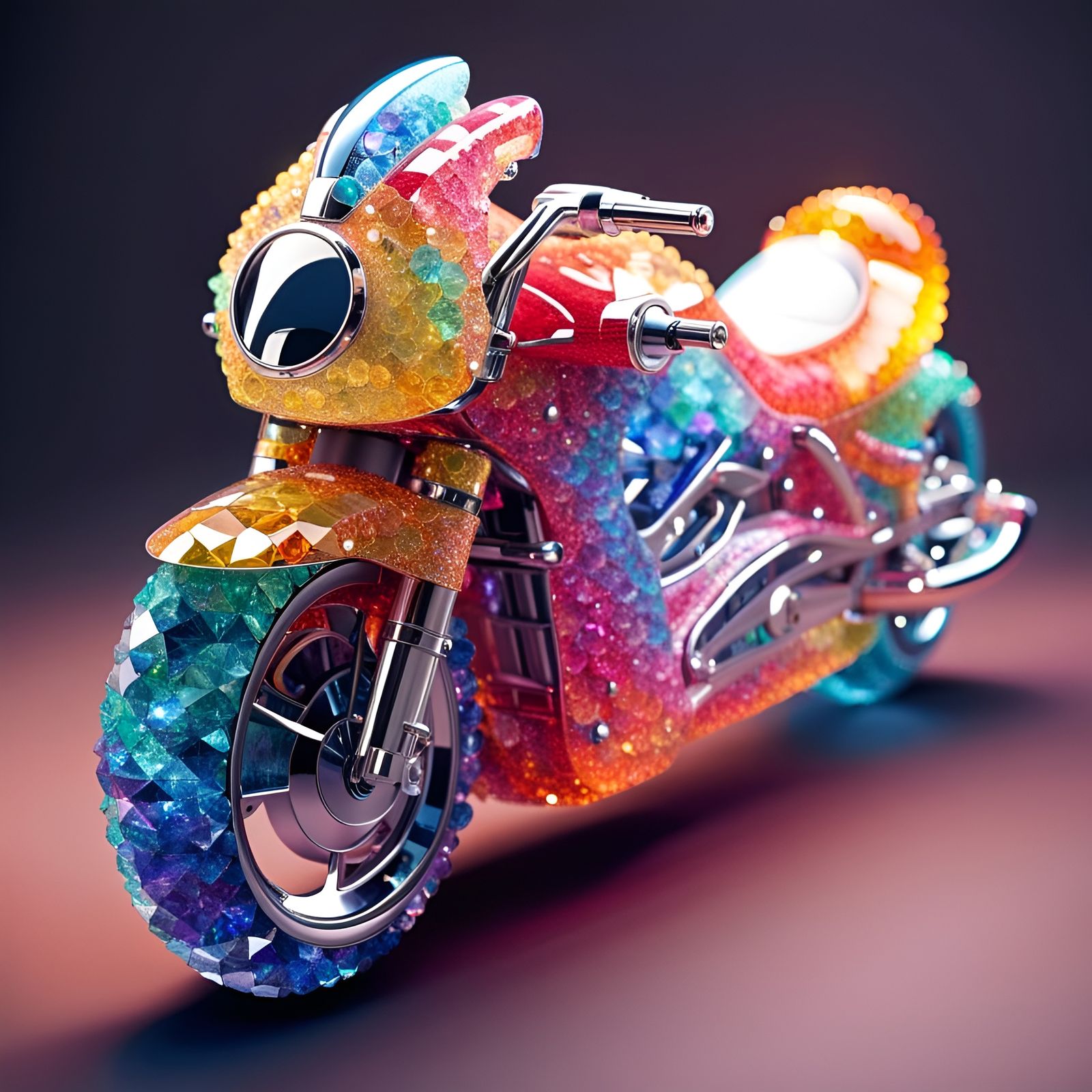 Crystal Motorcycle: A Gem-Encrusted Ride