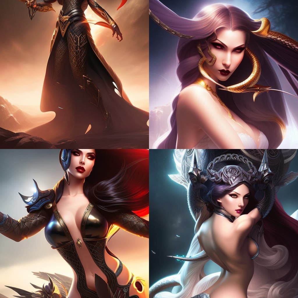 Celestial Serpent Woman: League of Legends Style