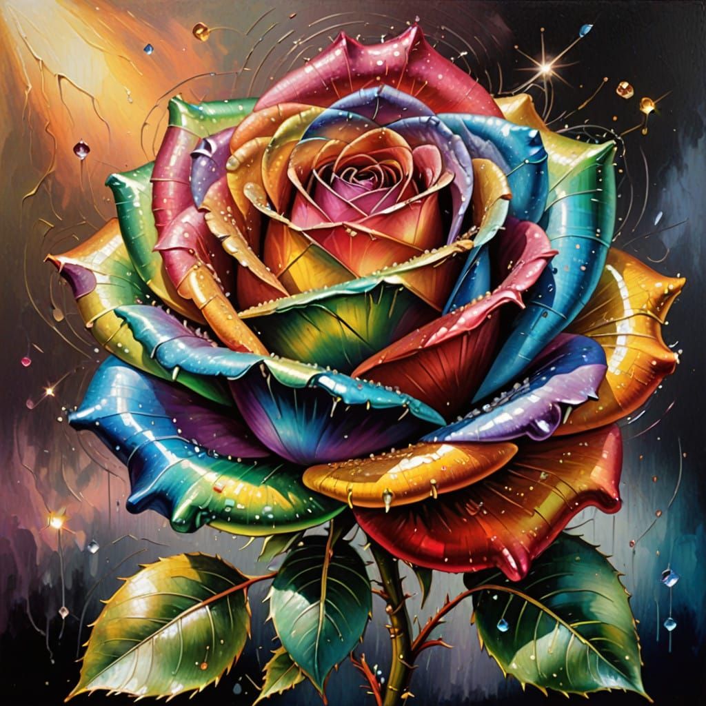 Surreal Rose in Sparkling Metallic Hues