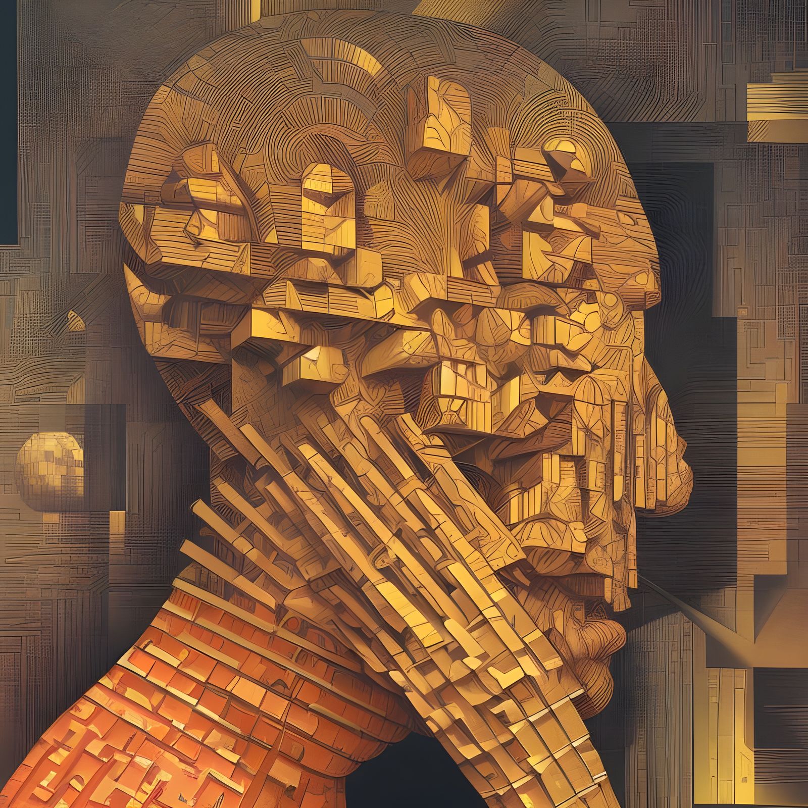 Chained Brain: A Surreal Digital Illustration