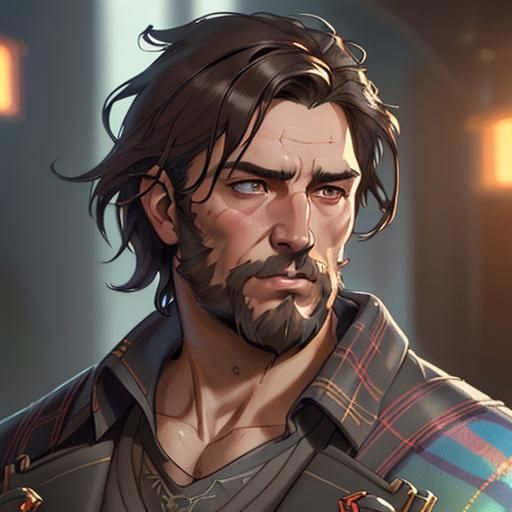 Detailed Portrait of Scottish Man in Flannel