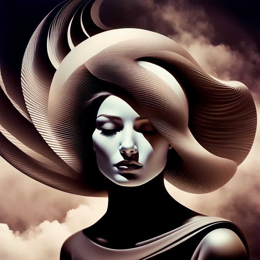 Surreal Woman Portrait with Double Exposure Effect