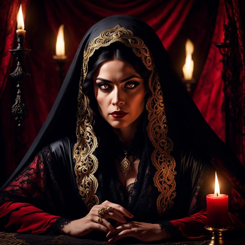 Ominous Prophecy: Madame Esmeralda in Dark Fantasy Art