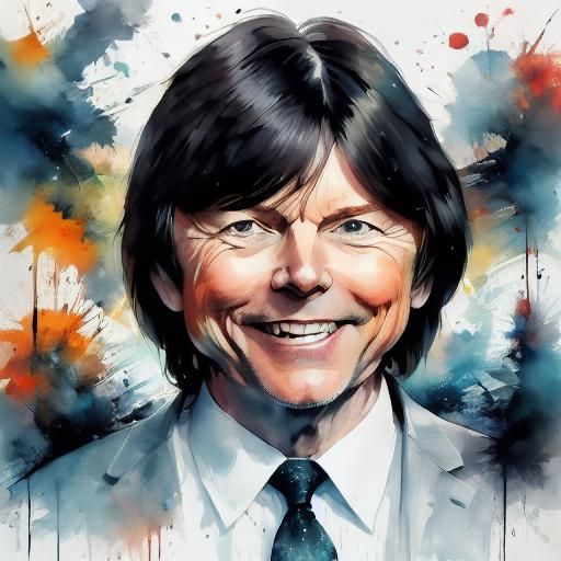 Watercolor Portrait of Ken Burns' America