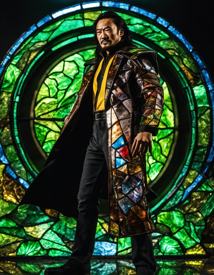 Shang Tsung Stained Glass Mosaic Portrait