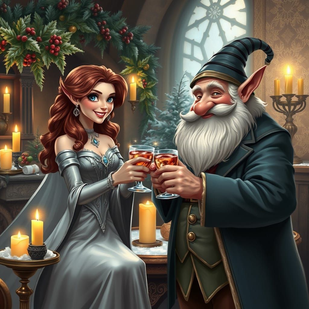Fantasy Characters in Winter Wonderland Toast