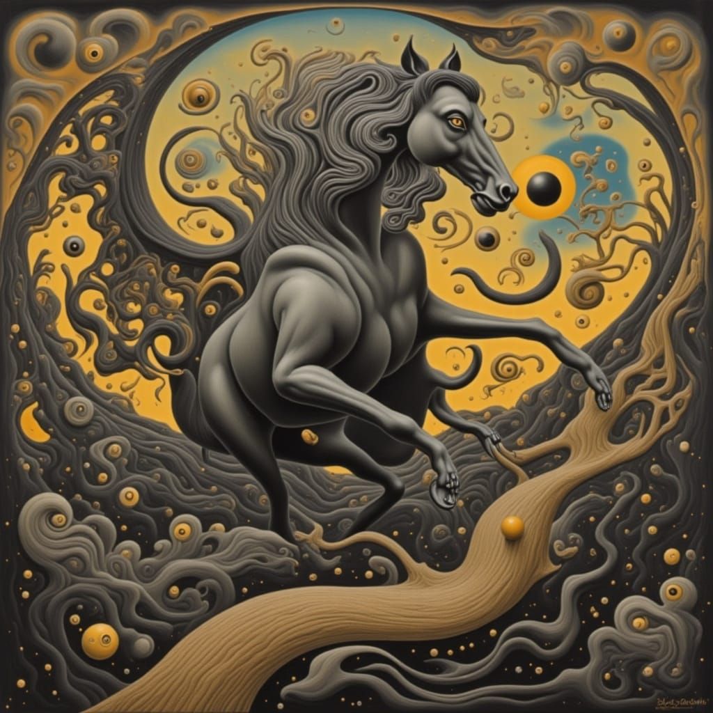 Ethereal Dancer in a Haunting Landscape