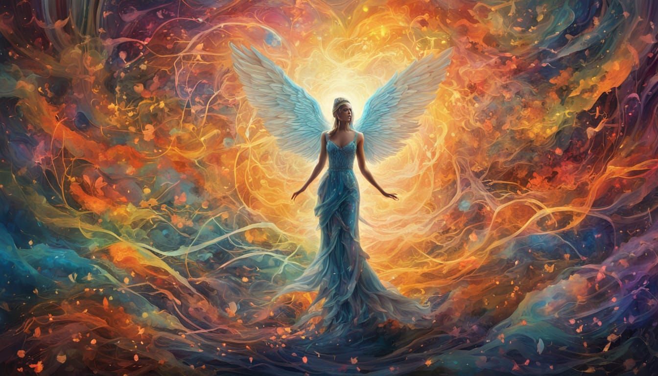 Surreal Angel Embodies Growth in Vibrant Bio Art