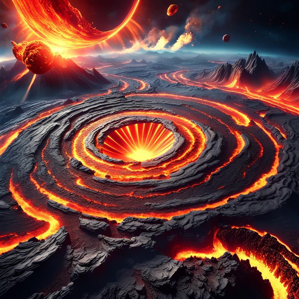 Magma Planet Cut in Half: Satellite View