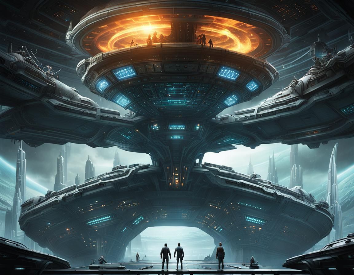 Climactic Confrontation on Alien Mothership Bridge