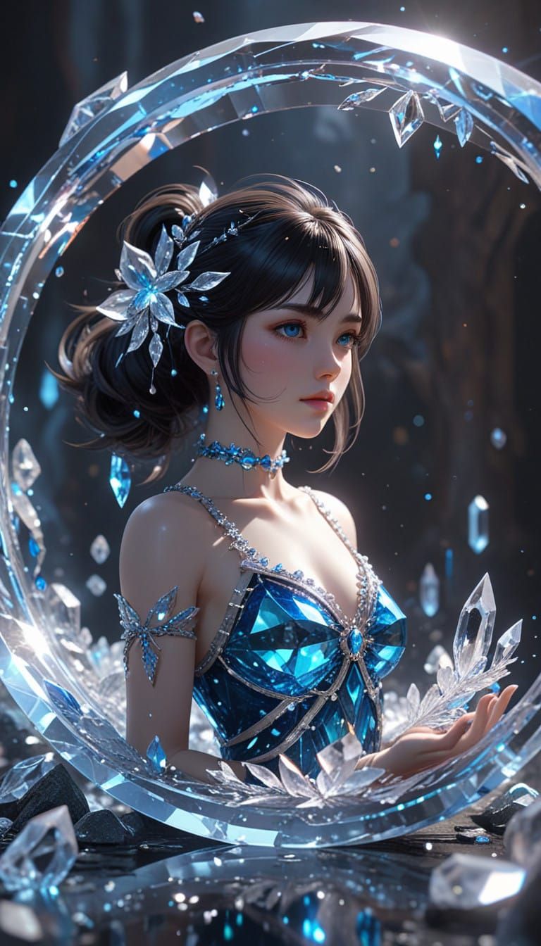 Crystal Circle in Vibrant Anime Style