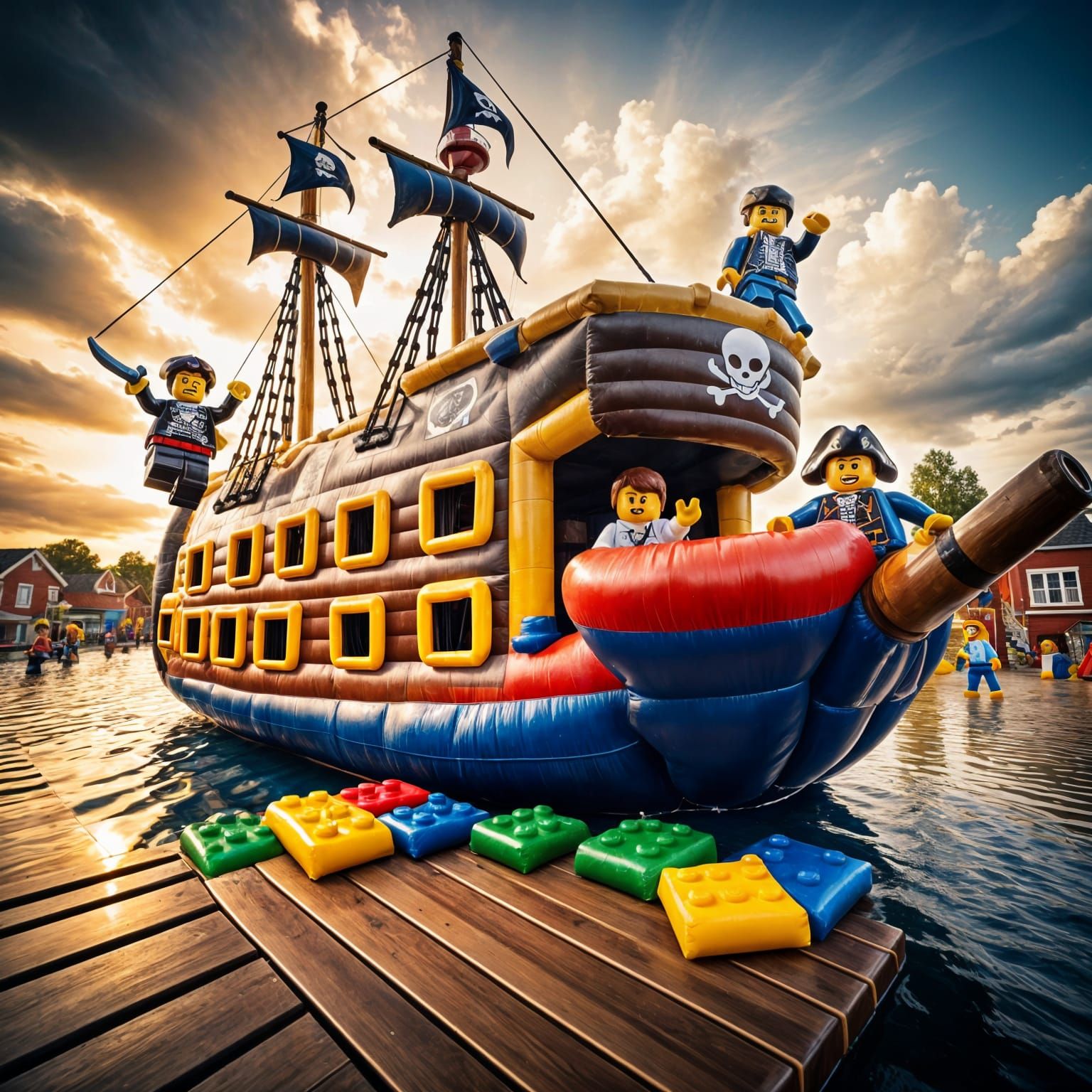 Lego Minifigure Pirate Ship Playground: HDR Photo