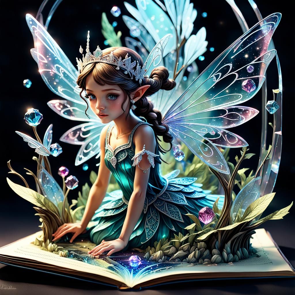 Crystal Fairy in Detailed Magical Pop-Up Book