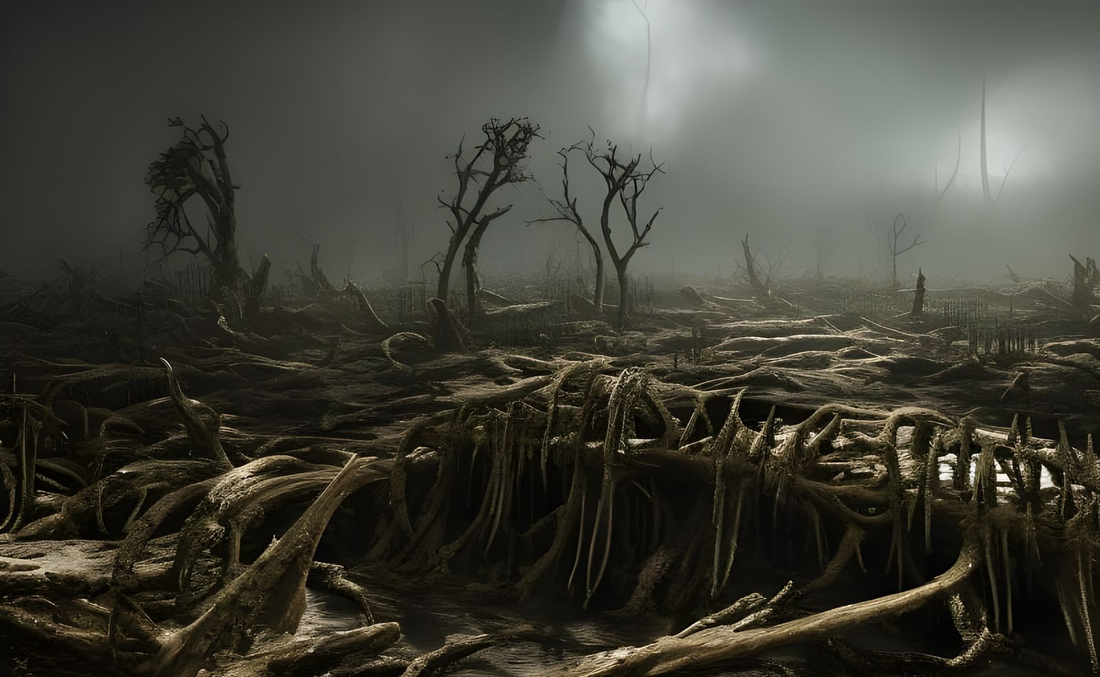 Creepy Bog of Bones: A Dark Fantasy Landscape