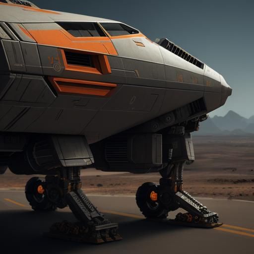 Orange UNSC Corp Mongoose in Sci-Fi Style
