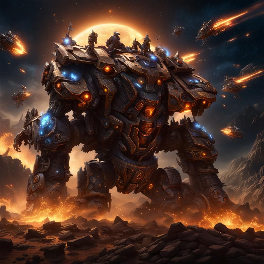 Epic Battle Scene of Earth's War Machines