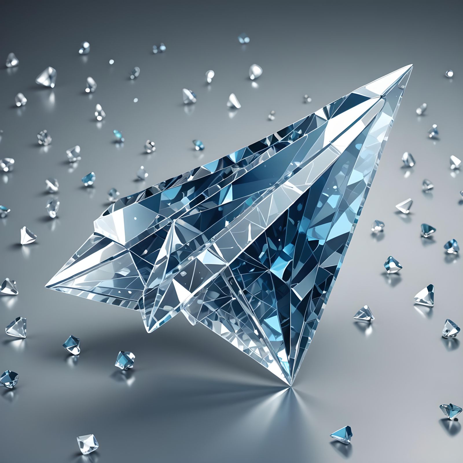 Crystal Telegram Logo Paper Airplane Design