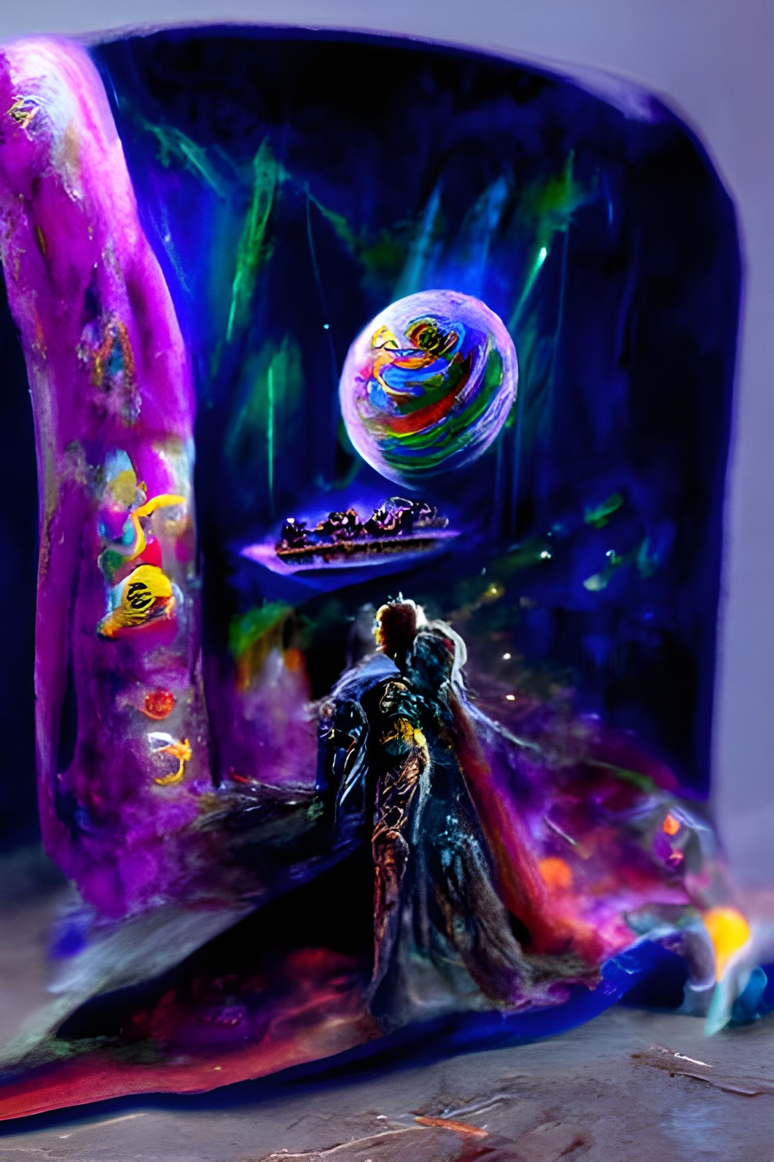 Wardrobe to Eternity: A Cosmic Astral Illustration