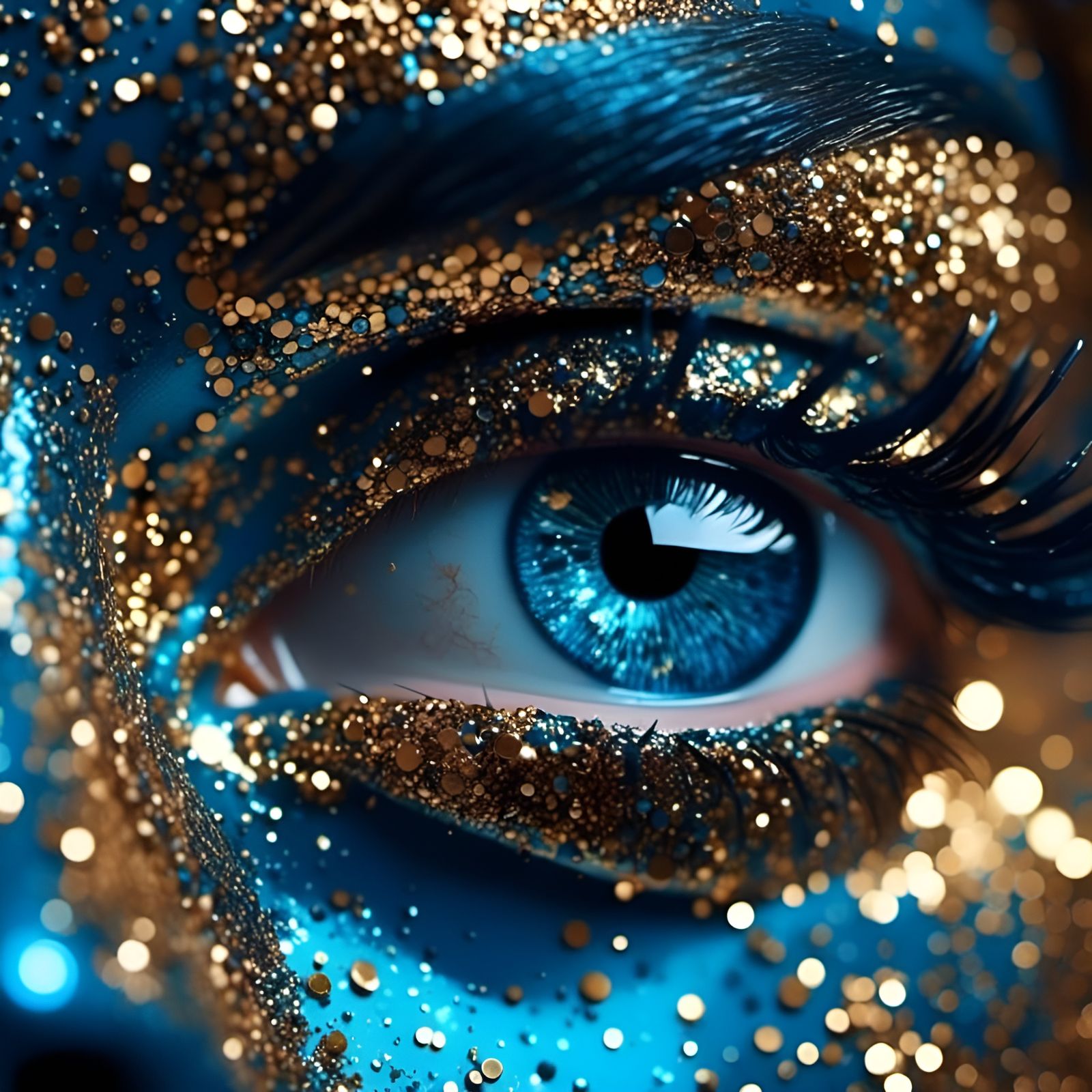Cosmic Eyes with Glitter and Sci-Fi Details