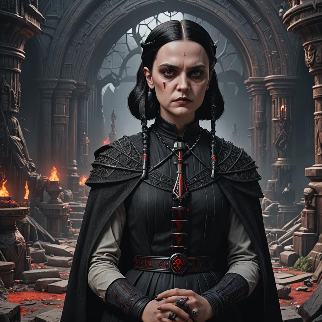 Sith Lord Wednesday Addams: Detailed Matte Painting