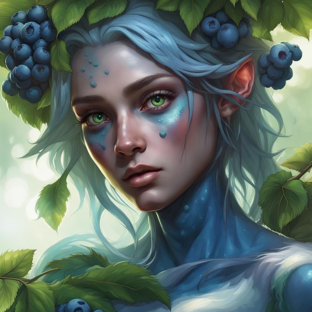 Blueberry Humanoid: Mythical Creature Concept Art