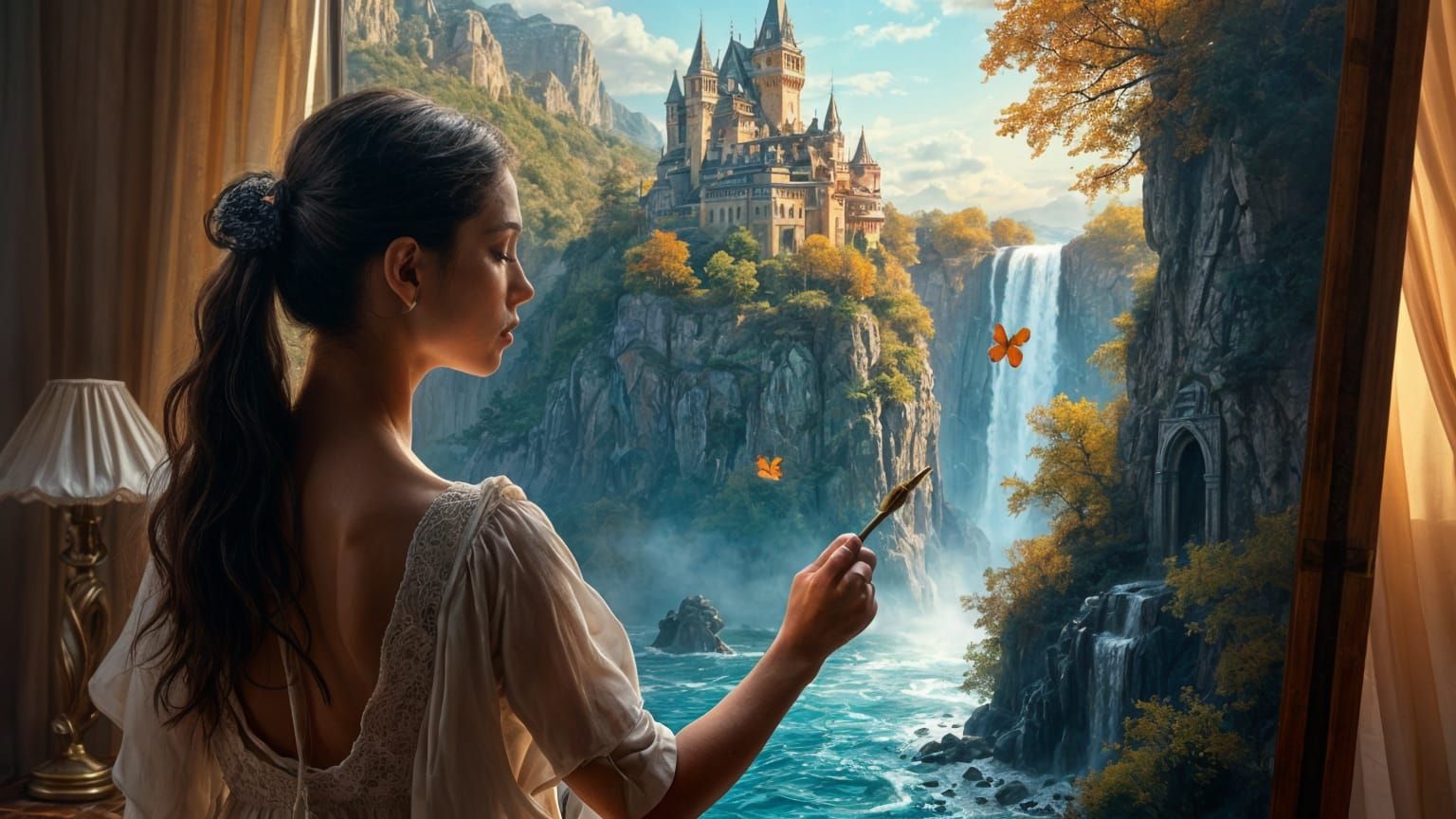 Artist Unlocks New Worlds With Glowing Castle Painting