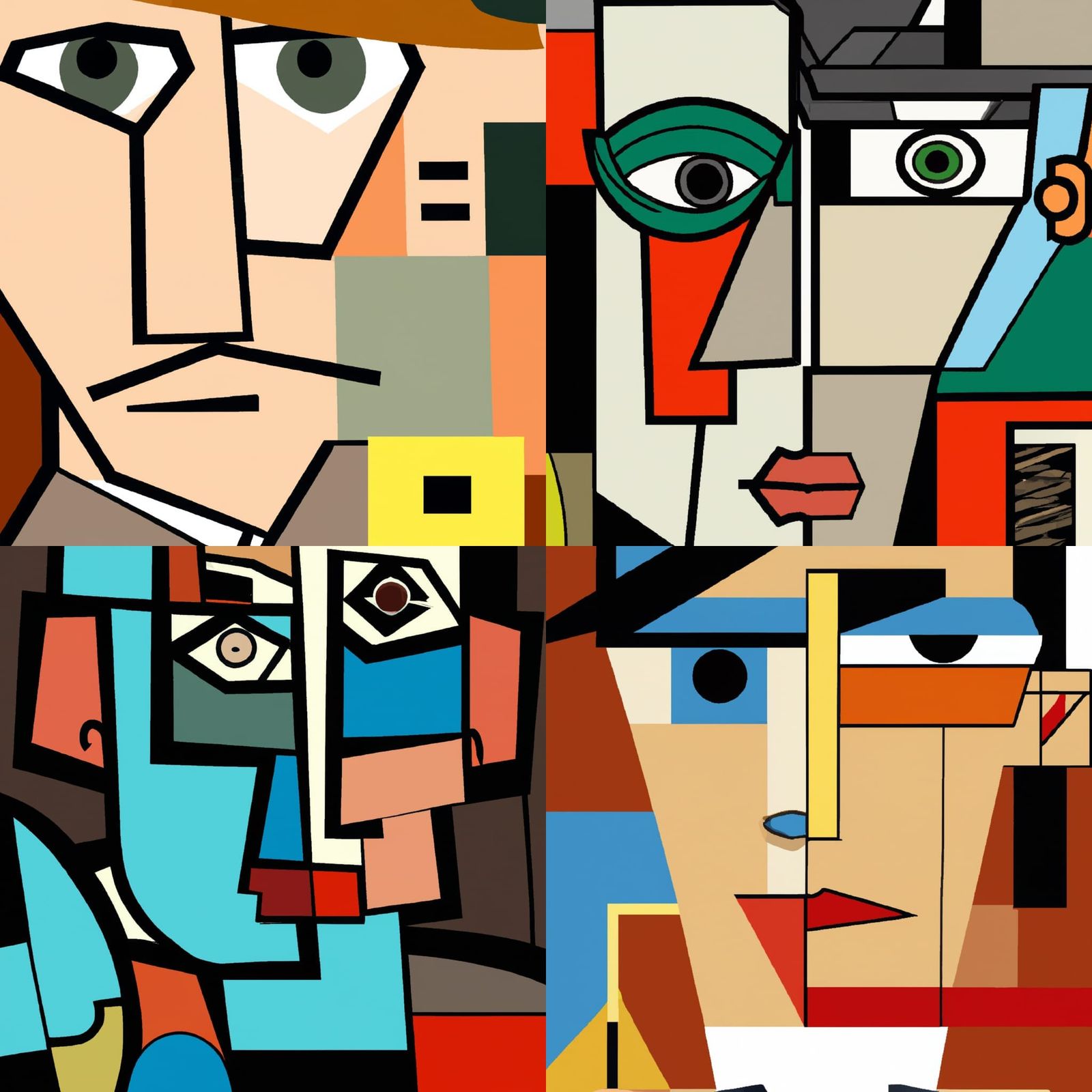 Cubist Self-Portrait in Picasso Style