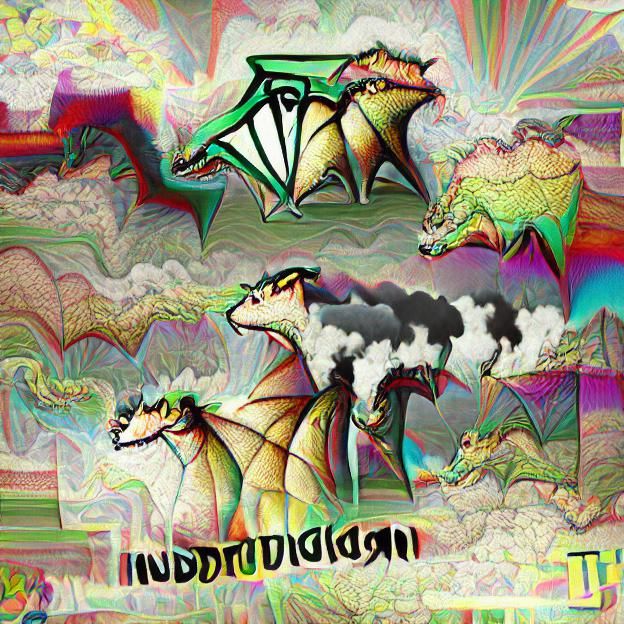 Iridescent Dragons Fantasy Image