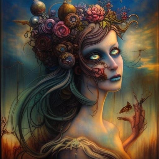 Red-Haired Girl in Post-Apocalyptic Wonderland