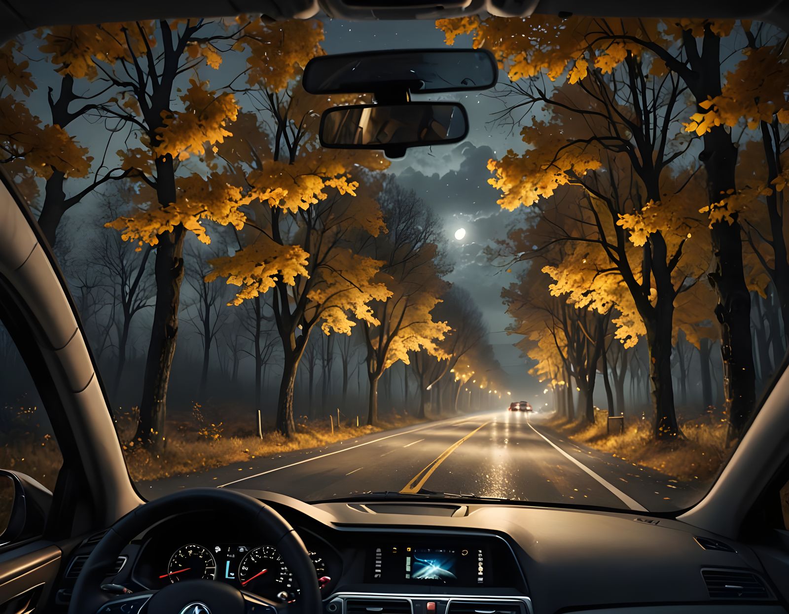 Night Drive in Autumn, 1986: Fantasy Concept Art